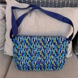 Vera Bradley, Messenger Laptop Bag, Blue & Green Quilted Bag
